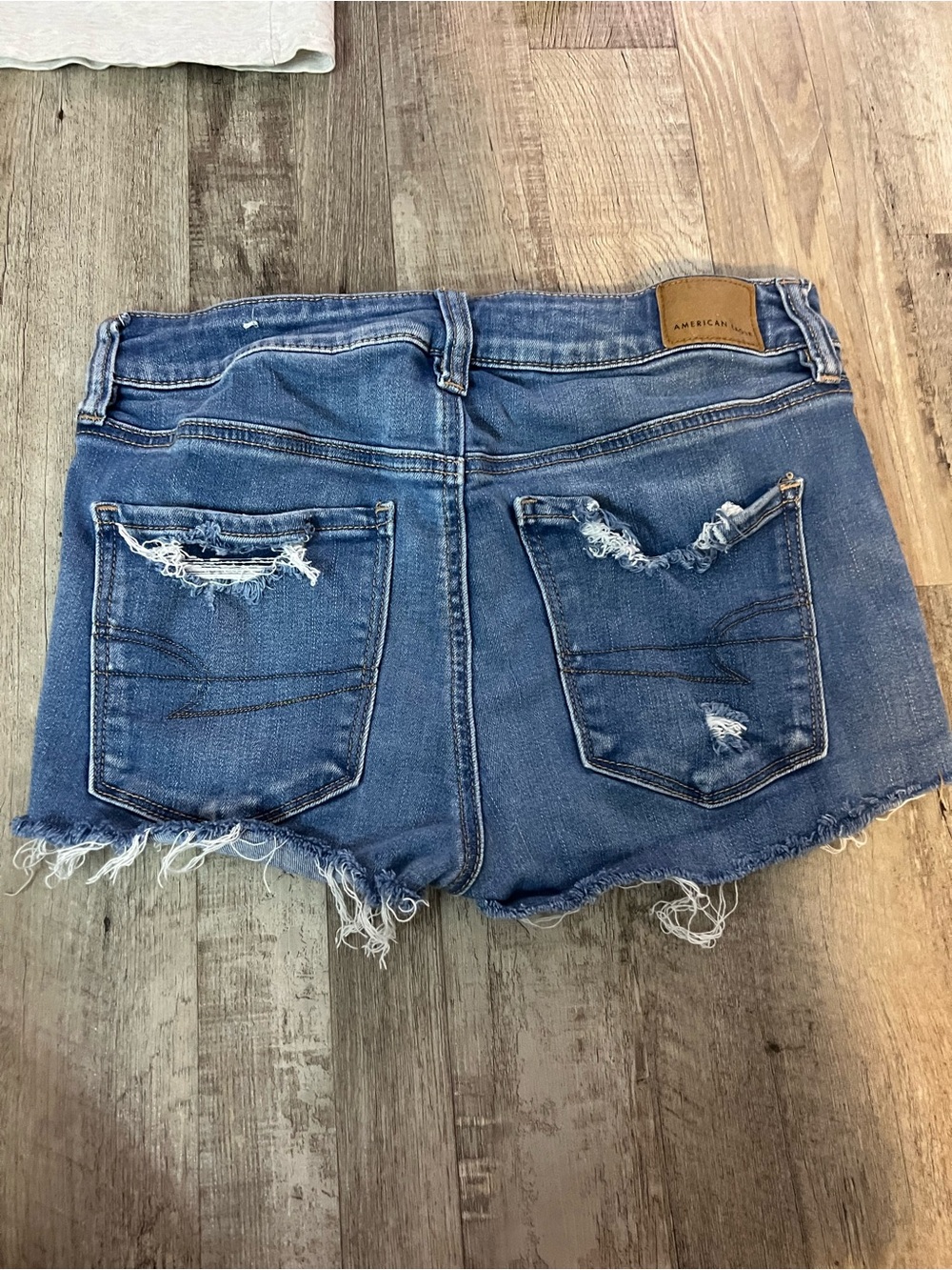 American Eagle Outfitters Medium Blue Distressed Denim Cutoff Shorts